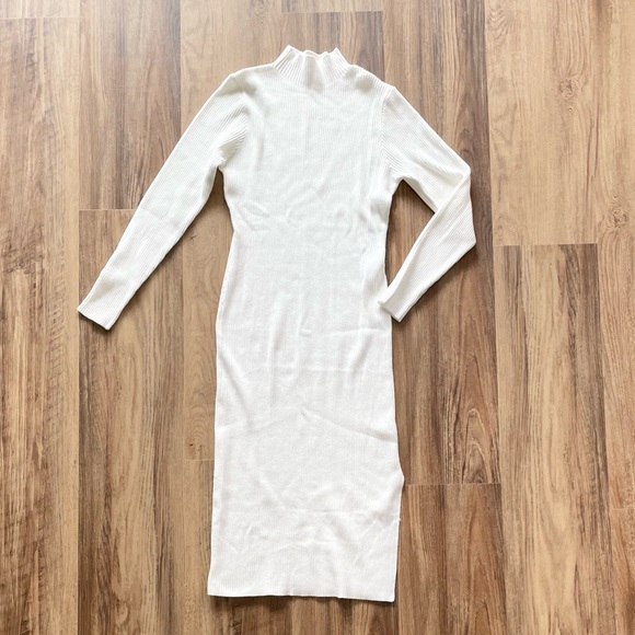 Women's Long Sleeve Ribbed Sweater Dress Turtleneck
Slim Fit Slit Midi - Picture 5 of 9